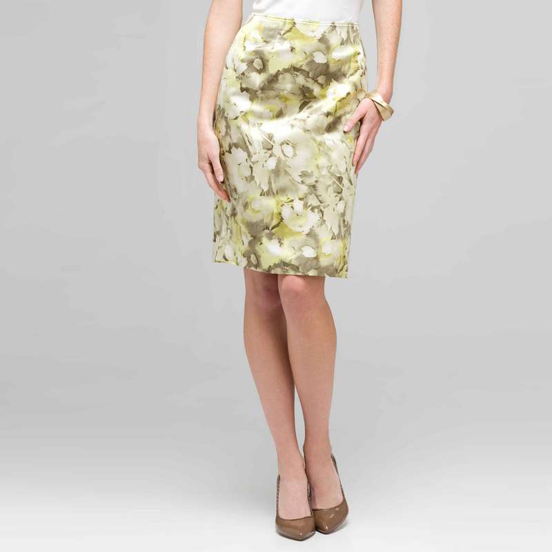 Floral Slim Skirt, Stone Multi, large image number 0